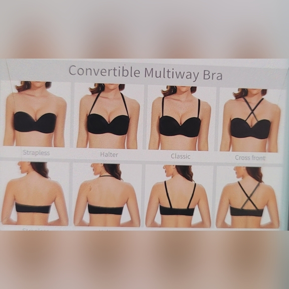 NWT SEA BBOT Push Up Strapless Bra Anti slip Padded Multiway Bra 32c beige - Picture 6 of 10